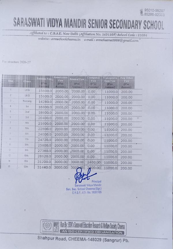 FEE STRUCTURE 2026-27